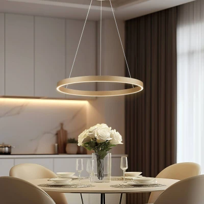 Afbeelding van Lucande Smart LED hanglamp Yonam, goud, 1 lamp, Tuya