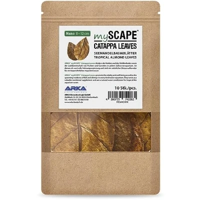 Afbeelding van ARKA mySCAPE CATAPPA Bladeren 8 12 cm / 10 stuks Natuurlijke waterzuiveraar van zeemandelboombladeren voor zoetwateraquaria, verbetert de gezondheid vissen en garnalen