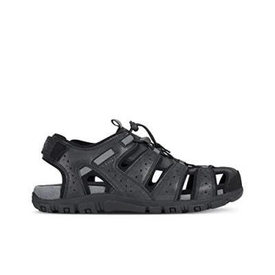 Afbeelding van Geox UOMO Strada Outdoorsandalen, Heren, Maat: 41, Black Imitatieleer/ textiel