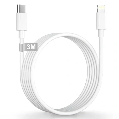 Afbeelding van USB C naar Lightning Kabel 3M [MFi gecertificeerd], iPhone Oplaadkabel Snellaadkabel PD Snelle Compatibel met 14/13/12/11/X/XS/XR/8/7/iPad/AirPods