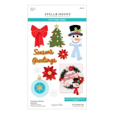 Afbeelding van Spellbinders Christmas Wreath Add Ons Etched Dies (S6 219)