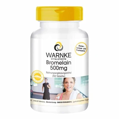 Afbeelding van Bromelaïne 500mg 1200 F.I.P natuurlijk ananasenzym veganistisch &amp; hoog gedoseerd 100 tabletten Warnke Vitalstoffe Duitse apothekerskwalitei