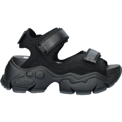 Afbeelding van Buffalo Binary Sandalen met plateauzool, Dames, Maat: 40, Black Imitatieleer/ textiel