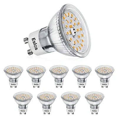Afbeelding van Eslas GU10 LED Warm Wit CRI&gt;90, 5W 550Lm, 3000K 50W Halogeenlamp vervangt, 120 Graden Stralingshoek, Reflector Lamp, Niet Dimbaar, 10st.