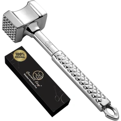 Afbeelding van Vlees Tenderizer RVS Premium Classic Meat Hammer Keuken Mallet Kip, Conch, Kalfskoteletten Tool Pounder Flattener Niet SLIP Grip me