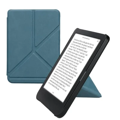 Afbeelding van kwmobile case compatibel Met Kobo Clara BW/Colour hoes standaard E reader cover van kunstleer In petrol