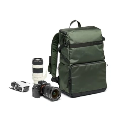 Afbeelding van Manfrotto Street Slim Fotografierugzak voor Spiegelloze &amp; Reflexcamera&#039;s, en Achter Toegang, Verwijderbare Camera Laptop Inzetstukken, Compacte Rugzak Fotografie Accessoires, Kleur Groen