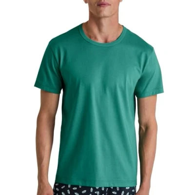 Afbeelding van Calida RMX Sleep Weekend Kurzarm Pyjamashirt, Heren, Maat: Small, Pond green