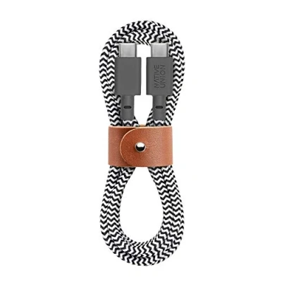 Afbeelding van Native Union Type C riemkabel USB naar 4ft ultrasterke oplaadkabel compatibel met iPhone 15, 15 Plus, Pro, Pro Max, iPad Air, Samsung S23, Flip 5, Fold 5 (Zebra)