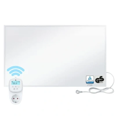 Afbeelding van Bringer Infraroodverwarming infrarood elektrische verwarming met oververhittingsbeveiliging Carbon Crystal verwarmingselement Duits kwaliteitsmerk (600 watt, verwarmingsplaat wifi thermostaat (BRTW))