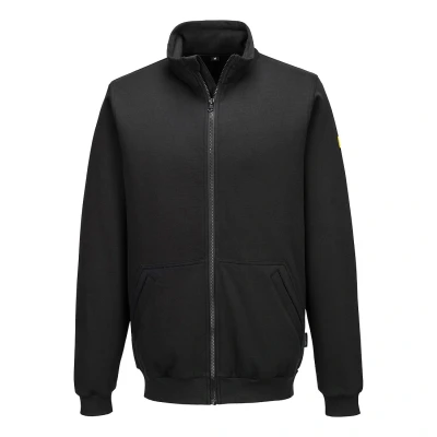 Afbeelding van Anti statisch ESD Sweatshirt met ritssluiting maat L, Black