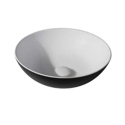 Afbeelding van Solid surface waskom Sanne zwart/Wit