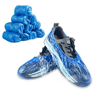 Afbeelding van Gvolatee Overschoenen voor eenmalig gebruik, blauw, antislip, waterdicht, kunststof, universele maat, overschoenen, stofdicht, geneeskunde, bouw, tuin, fabriek, 100 stuks