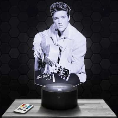 Afbeelding van Nachtlampje Elvis P touch nachtlampje, 3D lamp, led illusie, cadeau idee, Kerstmis, verjaardag, jongens en meisjes, kinderkamer of volwassenen, TOP