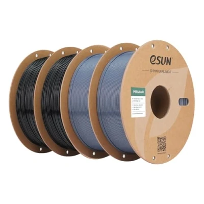 Afbeelding van eSUN PETG filament 1.75mm, Basic met hoge sterktegraad, 1KG spoel (2.2 LBS) 3D print voor printers (Zwart 2KG + Grijs 2KG, 4KG)