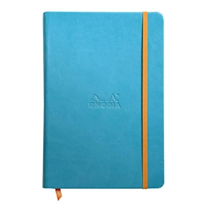 Afbeelding van Rhodia 118747C Rhodiarama Book (DIN A5, 14,8 x 21 cm, notitieboek met elastiek, gelinieerd, 96 vellen) 1 stuk, turquoise