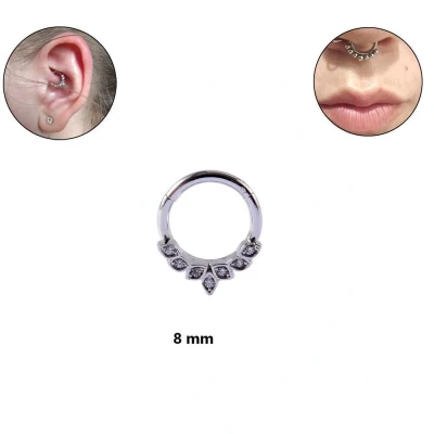 Afbeelding van Circular barbell piercing clicker 8mm 1.2 chirurgisch staal
