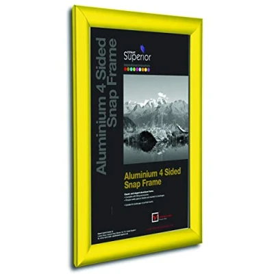 Afbeelding van Stewart Superior A4 Aluminium 4 zijdig 25mm Voorlader Afbeelding/Poster Snap Frame Geel, YELLOWA4