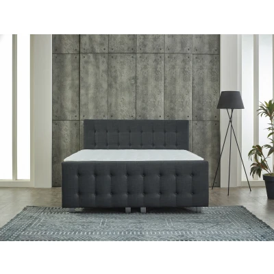 Afbeelding van Dreamhouse® Shurgard boxspring met Opbergruimte en Voetbord Bed 140 x 200 cm Antraciet Complete