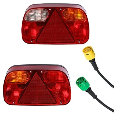 Afbeelding van AOHEWEI Trailer Achterlichten Kit Truck Achterlicht Indicator Verlichting Bedradingsset met 2 stks 30 cm Lange 5 Core Kabel Geschikt voor Vrachtwagen Caravan of