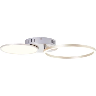 Afbeelding van Brilliant Leuchten Led plafondlamp Virtus met 3 standen dimmer, 7,5 cm hoogte, metaal, kunststof, nikkel geëloxeerd (1 stuk)