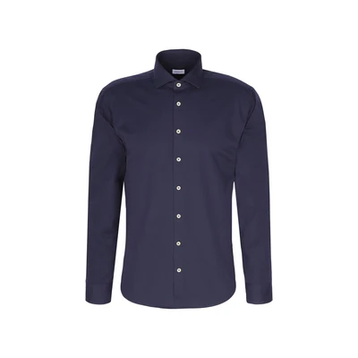 Afbeelding van Seidensticker Casual herenoverhemd regular fit gemakkelijk te strijken Kent kraag lange mouwen 100% katoen, blauw, 48