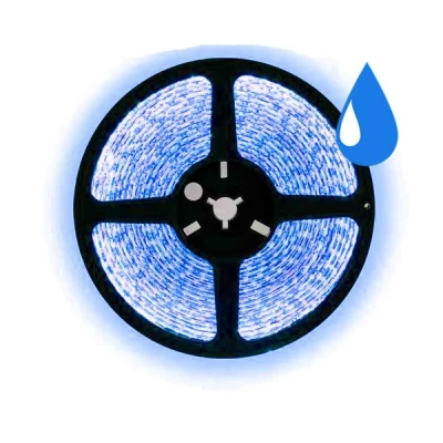 Afbeelding van 5 meter blauw led strip waterproof IP65 30Leds/m 12V