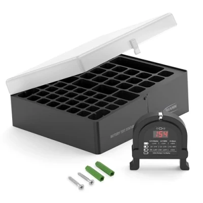 Afbeelding van ANSMANN Premium accubox voor 4 Mignon AA of Micro AAA batterijen en bewaardoos ter bescherming transport 48 + tester. 1 Stuk zwart