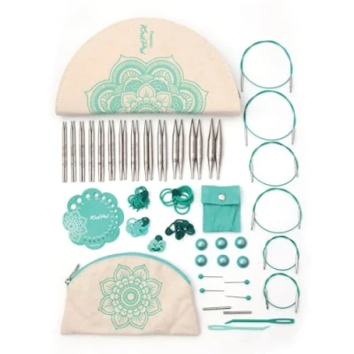 Afbeelding van KnitPro Mindful verwisselbare naaldenset paar rondbreinaalden 13 x 10 cm met accessoires Passion set voor beginners, professionals en cadeauset