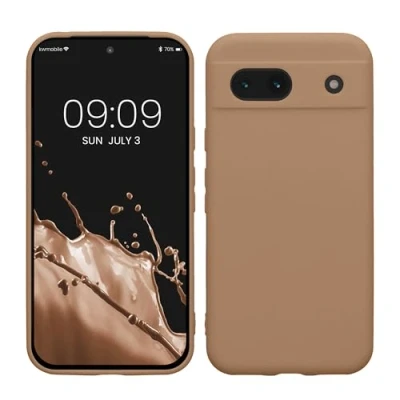 Afbeelding van kwmobile telefoonhoesje geschikt voor Google Pixel 8a Hoesje smartphone Precisie camera uitsnede In cappuccino