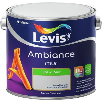 Afbeelding van Levis Ambiance Muurverf Extra Mat 2,5l Versailles Grijs