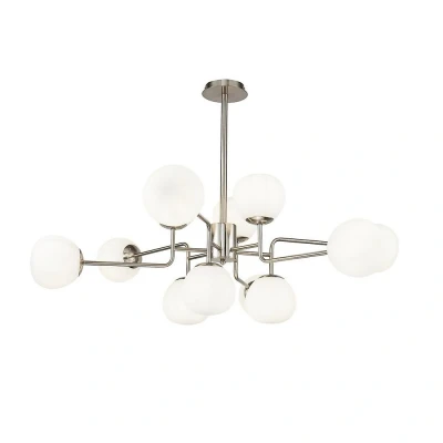 Afbeelding van Maytoni Erich kroonluchter 12 lamps nikkel/wit