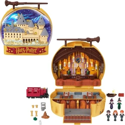Afbeelding van Polly Pocket verzamelbare speelset, Harry Potter compact met 5 poppen en 6 accessoires, HRD56