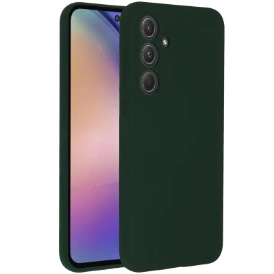 Afbeelding van Samsung Galaxy A55 Hoesje Siliconen en TPU (zacht) Accezz Softcase/Backcover Donkergroen Telefoonhoesje