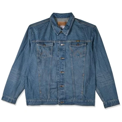 Afbeelding van Wrangler Heren westerse stijl ongevoerd spijkerjack, Donkerblauw, XXL
