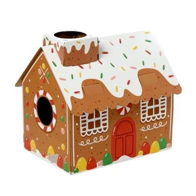 Afbeelding van Katten Speelhuisje Poes Kerst Gemberkoekhuis Snoephuisje / Ginger Lane DIY Karton 43x38x45.5cm