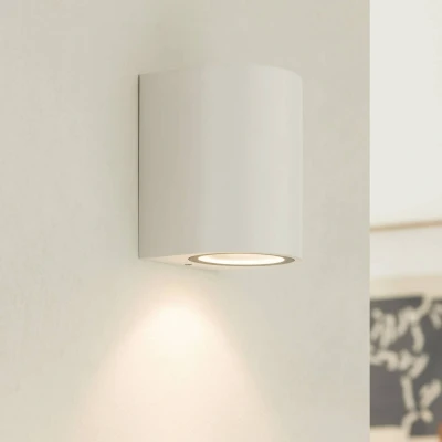 Afbeelding van Prios buitenwandlamp Tetje, wit, rond, 10 cm