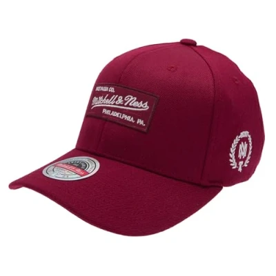 Afbeelding van Mitchell &amp; Ness Heather Box Logo Classic Red Snapback OB, bordeaux, Eén maat