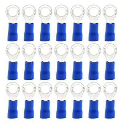 Afbeelding van Hocansen 100 stuks terminal ringverbinders M5 ring krimptang elektrische connectoren met oogje krimpterminal set voor draden (PR5/blauw)