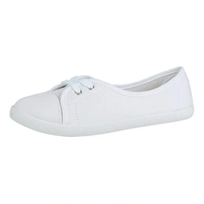 Afbeelding van Elara Dames Ballerina&#039;s Sneakers Vetersluiting Chunkyrayan 1413 Weiss 39