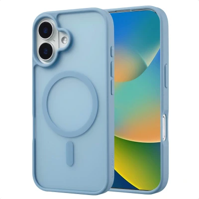 Afbeelding van Apple iPhone 16 MagSafe Hoesje Kunststof imoshion Hardcase/Backcover Lichtblauw Telefoonhoesje