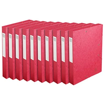 Afbeelding van Exacompta 14009H Premium verzameldozen met elastiek, 40 mm breed, extra sterk Colorspan karton rugetiket, voor DIN A4, archiefdoos, documentenbox, tekenbox, verzamelmap, rood