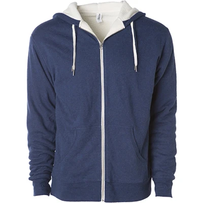 Afbeelding van Independent Unisex Sherpa Lined Zip Hooded Jacket NP352 Navy Heather/Natural