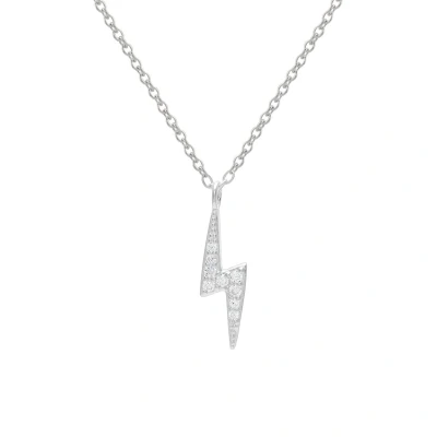 Afbeelding van Zilveren ketting met hanger, bliksemschicht kristallen