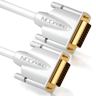 Afbeelding van deleyCON 2m DVI Kabel Dual Link 24+1 HDTV Resoluties tot 2560x1080 Full HD 1080p 3D Ready D Vergulde Contacten Wit