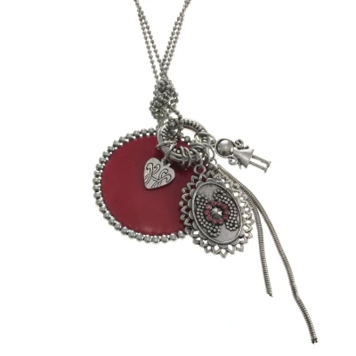 Afbeelding van Behave Ketting met decoratieve hangers Trendy sieraden Nikkelvrij 44 cm + 6,5 verlengketting