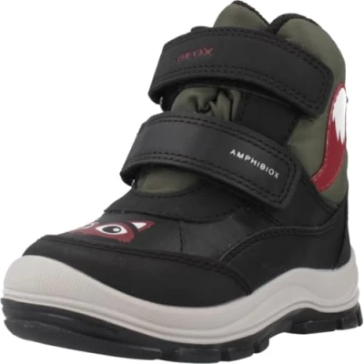 Afbeelding van Geox B FLANFIL BOY ABX sneeuwlaars, zwart/DK Groen, 6 UK Kind, Zwart Dk Child
