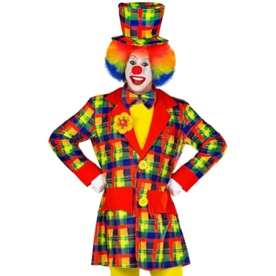 Afbeelding van Widmann Clown &amp; Nar Kostuum Keurige Kleurige Fleurige Jas Multicolor Large Carnavalskleding Verkleedkleding