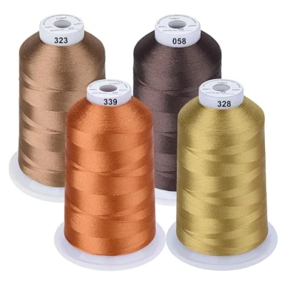 Afbeelding van Simthread Machinaal borduurgaren 5000M spoelen set polyester voor Babylock, Bernette, Janome, Kenmore, Singer, W6 N 5000 borduurmachine en naaimachine (4 bruin)