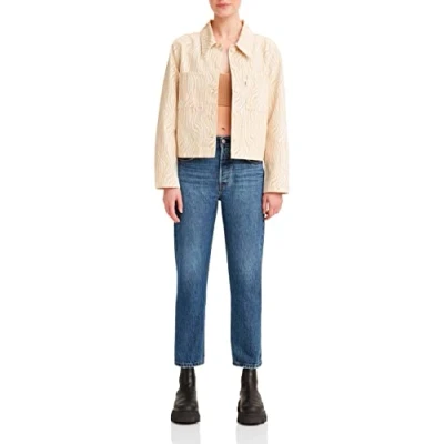 Afbeelding van Levi&#039;s dames 501 high waist straight leg cropped jeans met medium wassing in de kleur Indigo, maat: W25/L26
